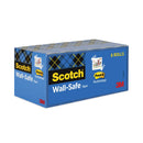 Scotch Wall-Safe Tape, 1" Core, 0.75" x 66.66 ft, Clear, 6/Pack