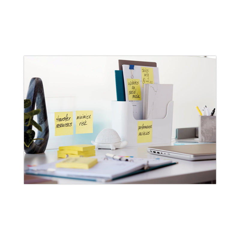 Post-it Pads in Canary Yellow, 3" x 3", 90 Sheets/Pad, 5 Pads/Pack