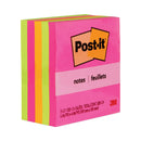 Post-it Original Pads in Poptimistic Collection Colors, 4" x 4", 100 Sheets/Pad, 5 Pads/Pack
