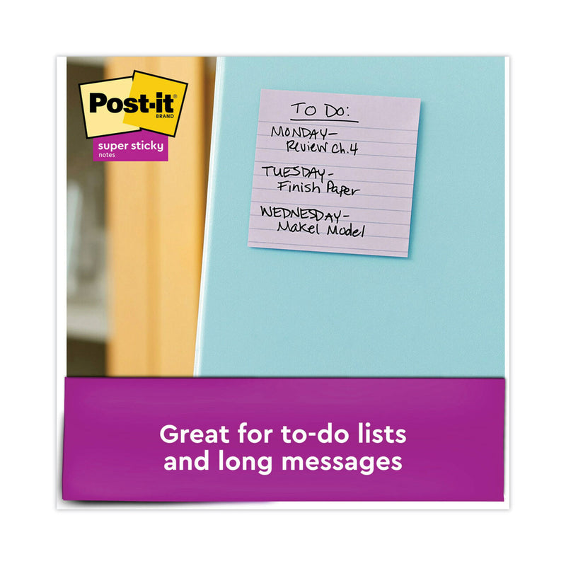 Post-it Recycled Notes in Wanderlust Pastels Collection Colors, Note Ruled, 4" x 4", 90 Sheets/Pad, 6 Pads/Pack