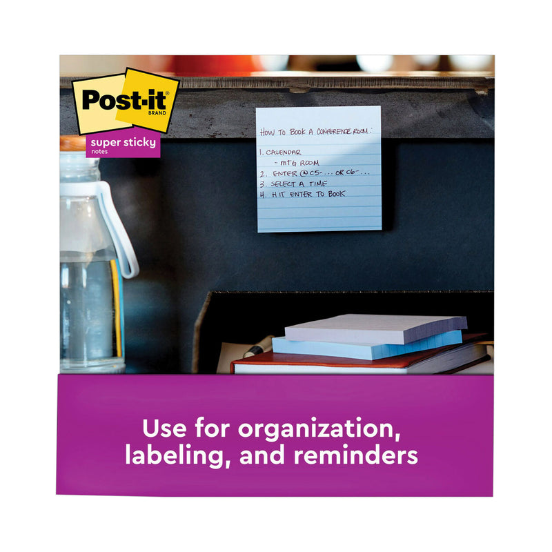 Post-it Recycled Notes in Wanderlust Pastels Collection Colors, Note Ruled, 4" x 4", 90 Sheets/Pad, 6 Pads/Pack