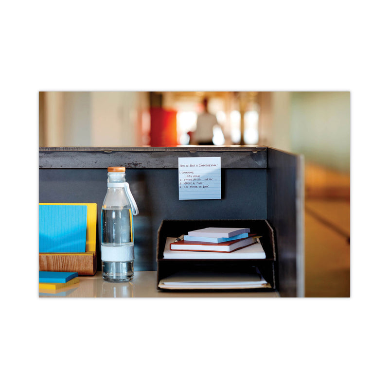Post-it Recycled Notes in Wanderlust Pastels Collection Colors, Note Ruled, 4" x 4", 90 Sheets/Pad, 6 Pads/Pack