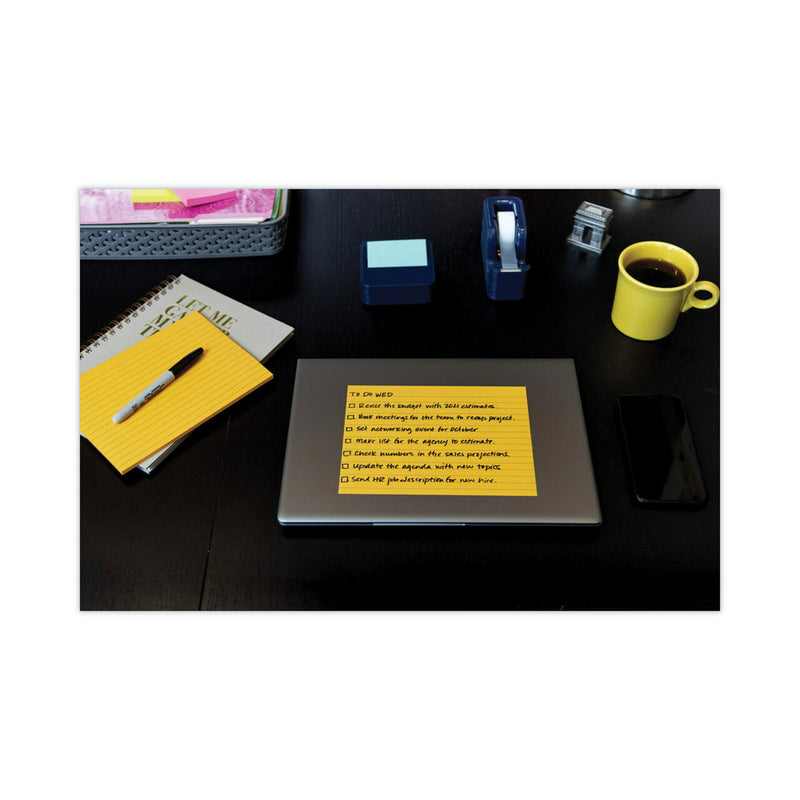 Post-it Meeting Notes in Energy Boost Collection Colors, Note Ruled, 8" x 6", 45 Sheets/Pad, 4 Pads/Pack