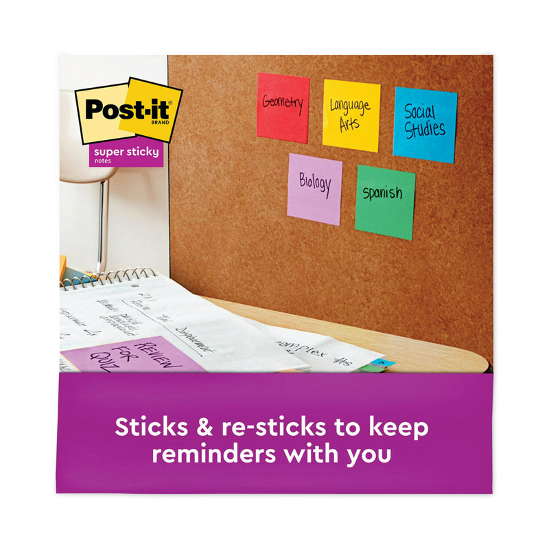 Post-it Pads in Playful Primary Collection Colors, 3" x 3", 90 Sheets/Pad, 12 Pads/Pack