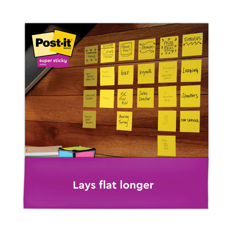 Post-it Full Stick Notes, 3" x 3", Electric Yellow, 25 Sheets/Pad, 12 Pads/Pack