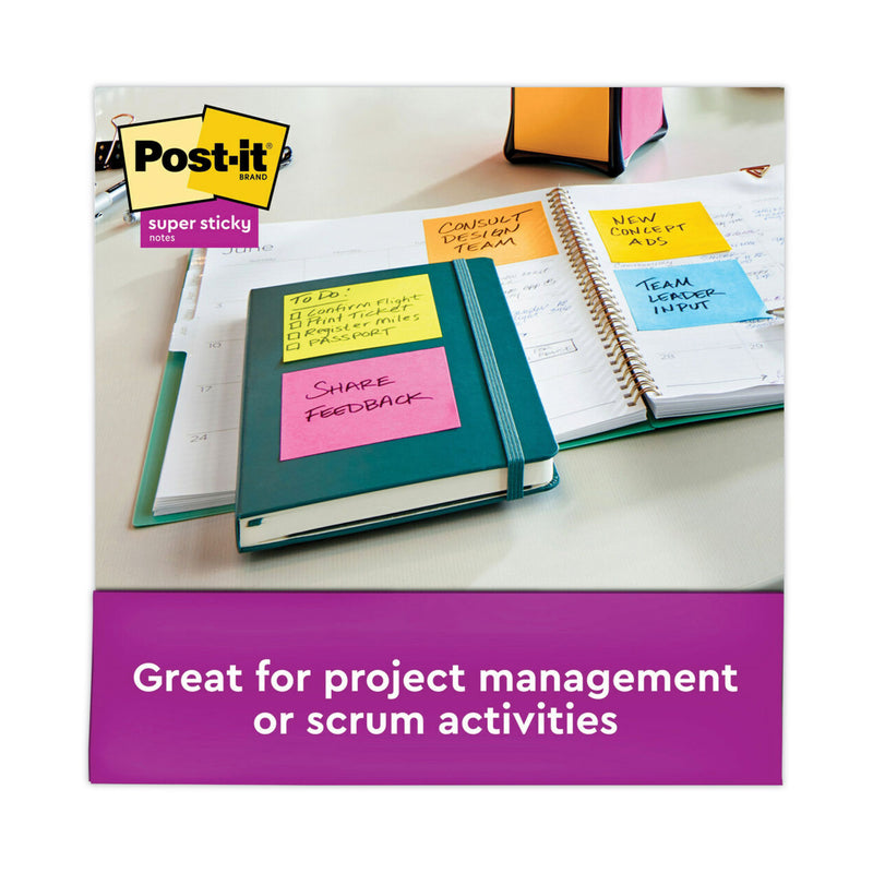Post-it Full Stick Notes, 3" x 3", Electric Yellow, 25 Sheets/Pad, 12 Pads/Pack
