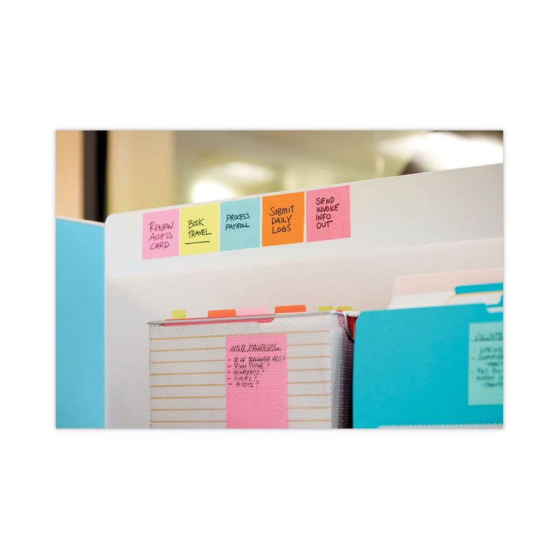 Post-it Pads in Supernova Neon Collection Colors, 3" x 3", 90 Sheets/Pad, 12 Pads/Pack