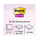 Post-it Recycled Notes in Wanderlust Pastel Collection Colors, Cabinet Pack, 3" x 3", 70 Sheets/Pad, 24 Pads/Pack