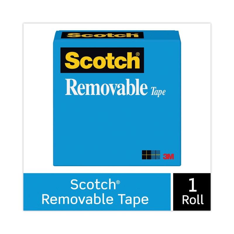 Scotch Removable Tape, 1" Core, 0.75" x 36 yds, Transparent