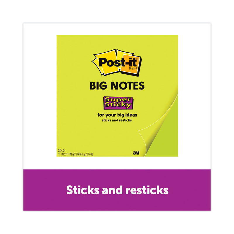 Post-it Big Notes, Unruled, 11 x 11, Green, 30 Sheets