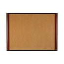 3M Cork Bulletin Board, 72 x 48, Aluminum Frame w/Mahogany Wood Grained Finish