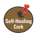 3M Cork Bulletin Board, 72 x 48, Aluminum Frame w/Mahogany Wood Grained Finish