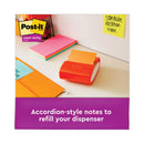Post-it Pop-up 3 x 3 Note Refill, 3" x 3", Energy Boost Collection Colors, 90 Sheets/Pad, 18 Pads/Pack