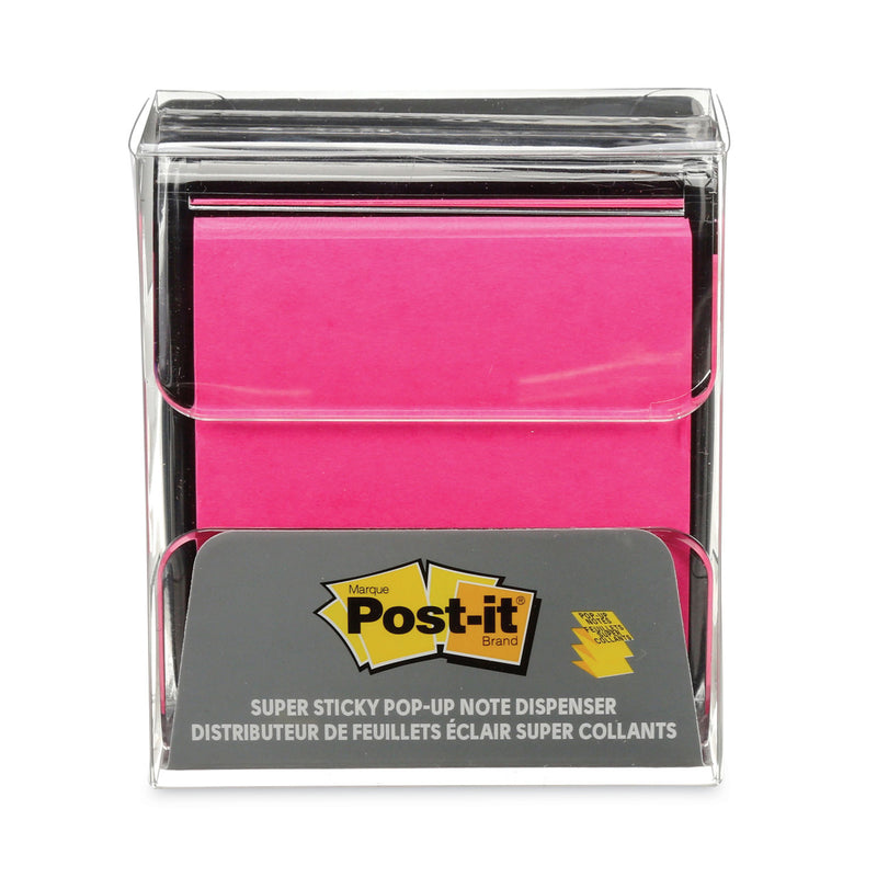 Post-it Wrap Dispenser, For 3 x 3 Pads, Black/Clear, Includes 45-Sheet Color Varies Pop-up Super Sticky Pad