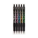 Pilot G2 Fashion Premium Gel Pen, Retractable, Fine 0.7 mm, Black Ink, Assorted Barrel Colors, 5/Pack