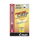 Pilot Precise Grip Roller Ball Pen, Stick, Bold 1 mm, Black Ink, Black Barrel