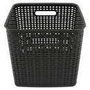 Advantus Plastic Weave Bin, Extra Large, 12.5" x 12.5" x 11.13", Black, 2/Pack