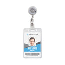 Advantus Translucent Retractable ID Card Reel, 30" Extension, Clear, 12/Pack