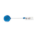 Advantus Translucent Retractable ID Card Reel, 30" Extension, Blue, 12/Pack