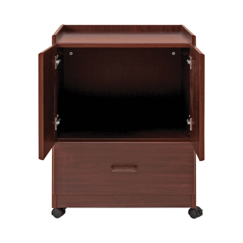 Vertiflex Mobile Deluxe Coffee Bar, Engineered Wood, 2 Shelves, 1 Drawer, 23" x 19" x 30.75", Cherry