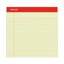 Universal Perforated Ruled Writing Pads, Wide/Legal Rule, Red Headband, 50 Canary-Yellow 8.5 x 11.75 Sheets, Dozen