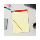 Universal Perforated Ruled Writing Pads, Wide/Legal Rule, Red Headband, 50 Canary-Yellow 8.5 x 11.75 Sheets, Dozen