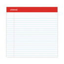 Universal Perforated Ruled Writing Pads, Wide/Legal Rule, Red Headband, 50 White 8.5 x 11.75 Sheets, Dozen