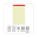 Universal Perforated Ruled Writing Pads, Wide/Legal Rule, Red Headband, 50 Canary-Yellow 8.5 x 14 Sheets, Dozen