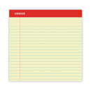 Universal Perforated Ruled Writing Pads, Wide/Legal Rule, Red Headband, 50 Canary-Yellow 8.5 x 14 Sheets, Dozen