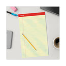 Universal Perforated Ruled Writing Pads, Wide/Legal Rule, Red Headband, 50 Canary-Yellow 8.5 x 14 Sheets, Dozen