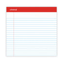 Universal Perforated Ruled Writing Pads, Wide/Legal Rule, Red Headband, 50 White 8.5 x 14 Sheets, Dozen
