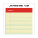 Universal Perforated Ruled Writing Pads, Narrow Rule, Red Headband, 50 Canary-Yellow 5 x 8 Sheets, Dozen