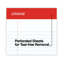 Universal Perforated Ruled Writing Pads, Narrow Rule, Red Headband, 50 White 5 x 8 Sheets, Dozen