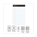 Universal Premium Ruled Writing Pads with Heavy-Duty Back, Narrow Rule, Black Headband, 50 White 5 x 8 Sheets, 12/Pack