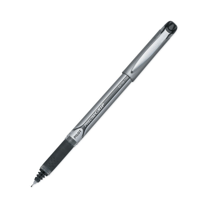 Pilot Precise Grip Roller Ball Pen, Stick, Extra-Fine 0.5 mm, Black Ink, Black Barrel