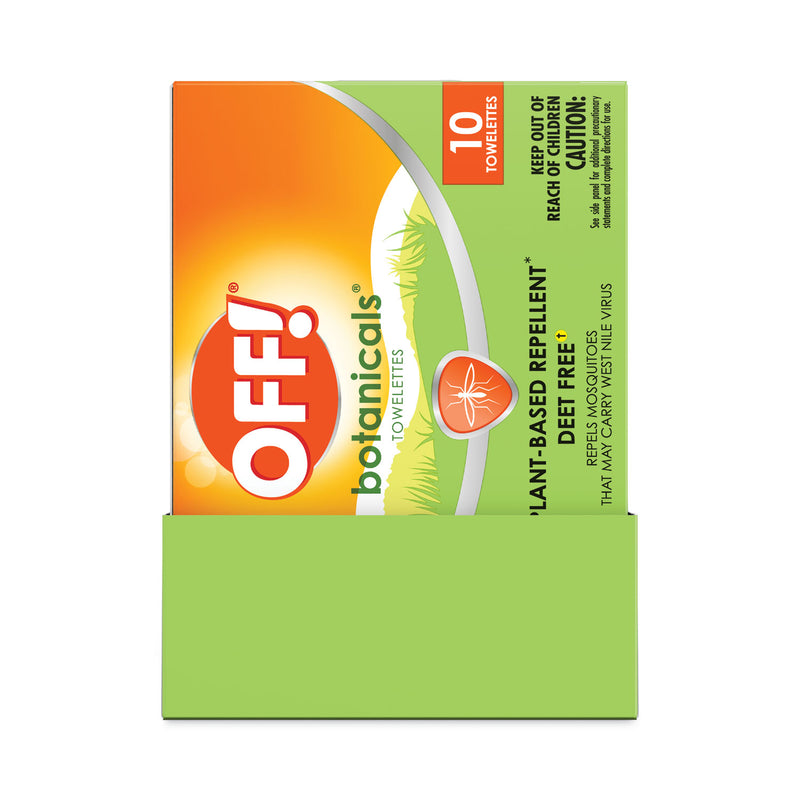 OFF! Botanicals Insect Repellant, Box, 10 Wipes/Pack, 8 Packs/Carton