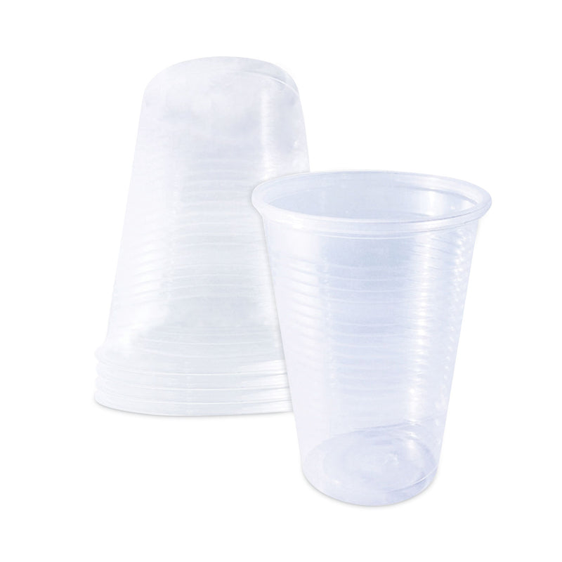 Plastifar Plastic Cold Cups, 12 oz, Translucent, 1,000/Carton