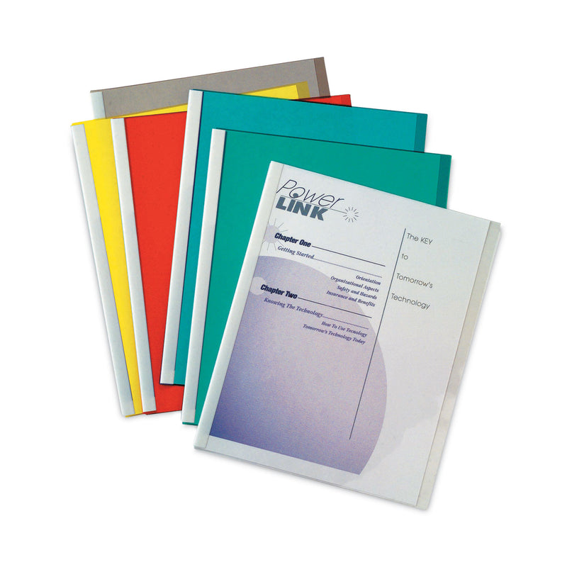 C-Line Vinyl Report Covers, 0.13" Capacity, 8.5 x 11, Clear/Assorted, 50/Box