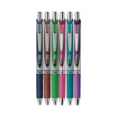 Pentel EnerGel RTX Gel Pen, Retractable, Medium 0.7 mm, Assorted Ink and Barrel Colors, 6/Pack