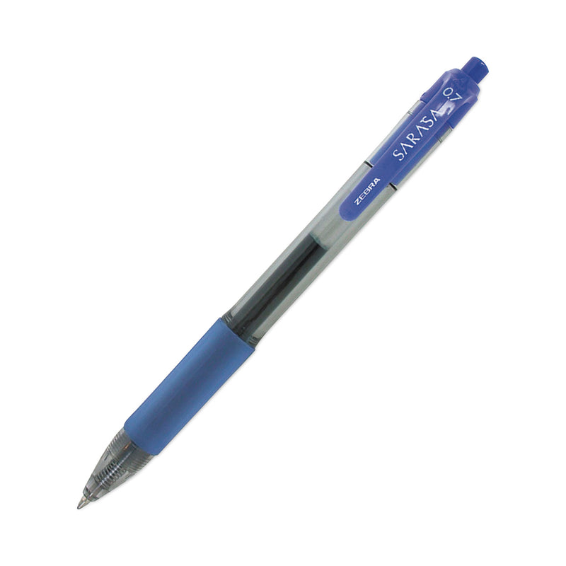 Zebra Sarasa Dry Gel X20 Gel Pen, Retractable, Medium 0.7 mm, Blue Ink, Translucent Blue Barrel, 36/Pack