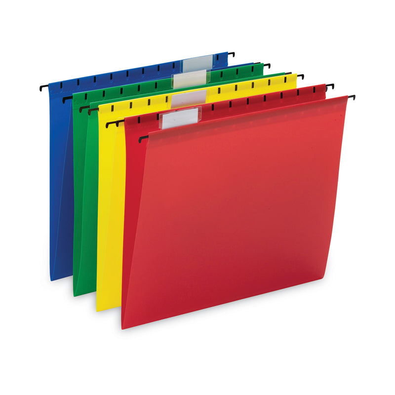 Smead Poly Hanging Folders, Letter Size, 1/5-Cut Tabs, Assorted Colors, 12/Pack