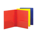 Smead Poly Two-Pocket Folder with Fasteners, 130-Sheet Capacity, 11 x 8.5, Assorted, 6/Pack