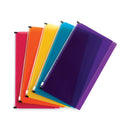 Smead Self-Adhesive Poly Zip Pouch, 6 x 11.25, Assorted Colors, 5/Pack