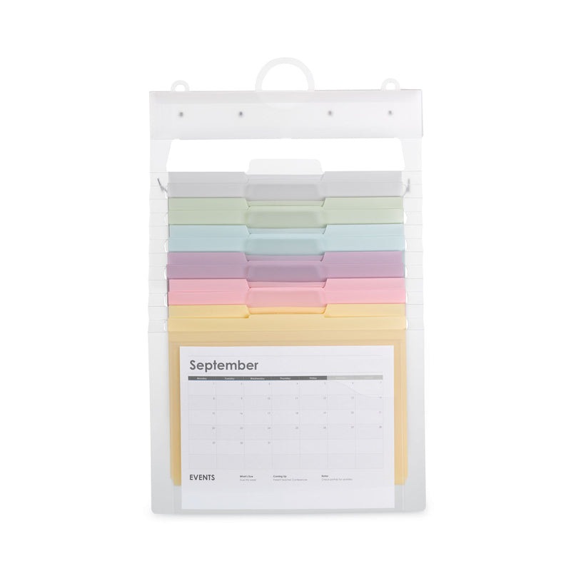 Smead Cascading Wall Organizer, 6 Sections, Letter Size, 14.25" x 24.25", Blue, Clear, Gray, Green, Orange, Pink, Purple