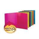 Smead Poly Two-Pocket Folders, 100-Sheet Capacity, 11 x 8.5, Assorted, 6/Pack