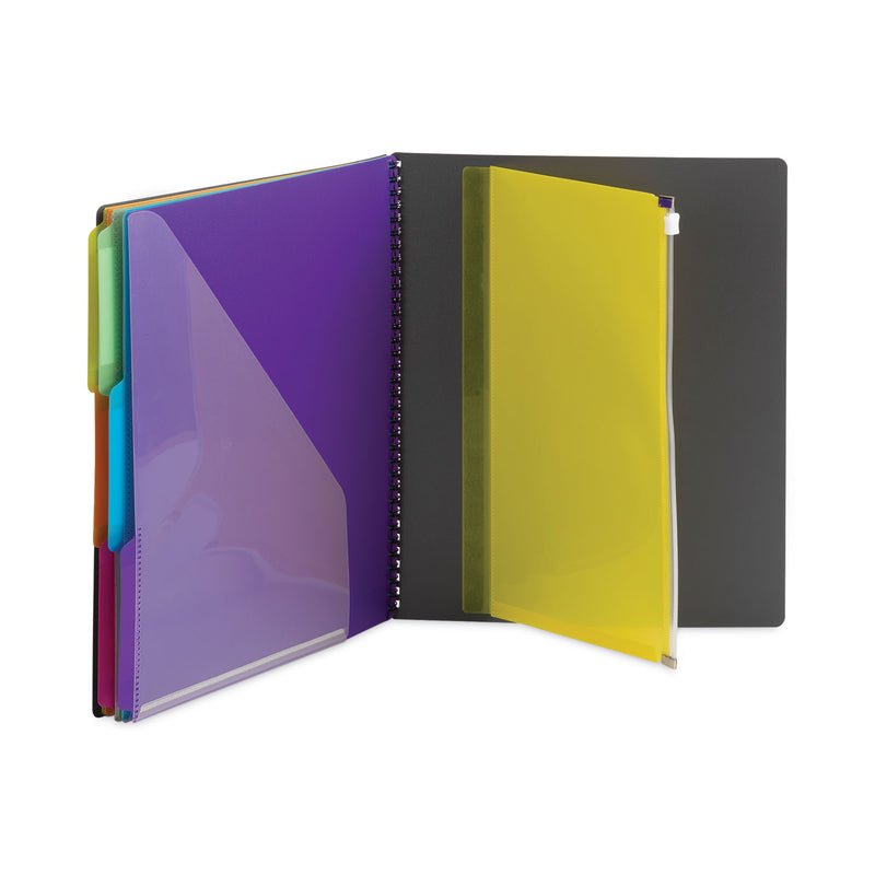 Smead Self-Adhesive Poly Zip Pouch, 6 x 11.25, Assorted Colors, 5/Pack