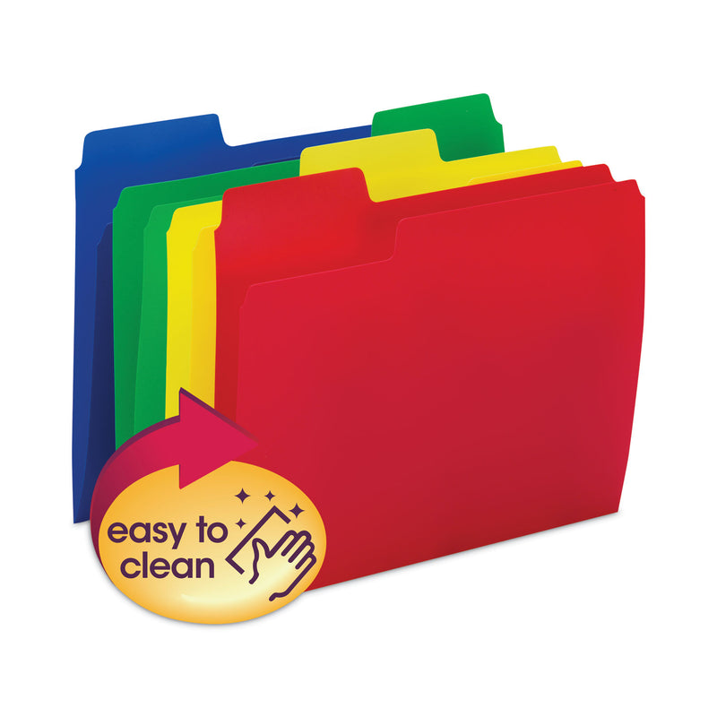 Smead SuperTab Top Tab File Folders, 1/3-Cut Tabs: Assorted, Letter Size, 0.75" Expansion, Polypropylene, 12/Pack
