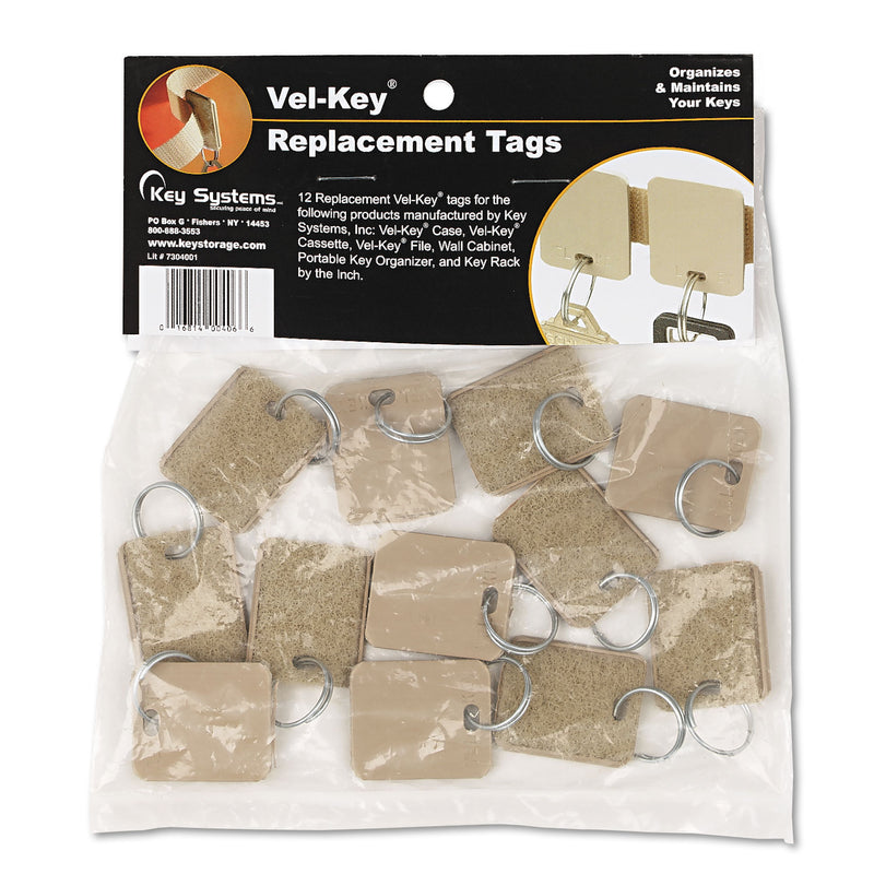 SecurIT Extra Blank Hook and Loop Tags, Security-Backed, 1.13 x 1, Beige, 12/Pack