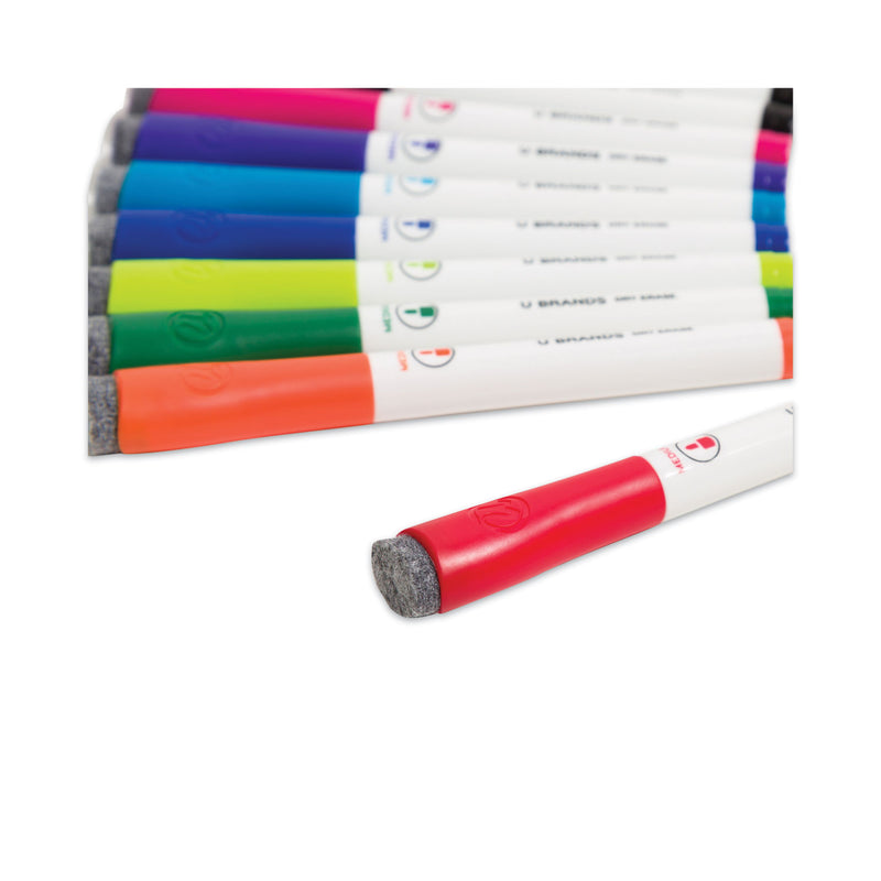 U Brands Medium Point Dry Erase Markers, Medium Chisel Tip, Assorted Colors, 10/Pack
