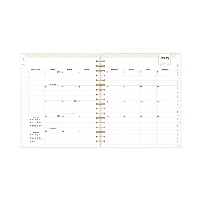 Blue Sky Day Designer Navy Stripe Daily/Monthly Planner, Navy Stripe Artwork, 10 x 8, Navy/White Cover, 12-Month (Jan to Dec): 2023